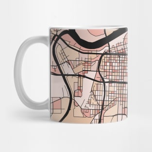 Kansas City Map Pattern in Soft Pink Pastels Mug